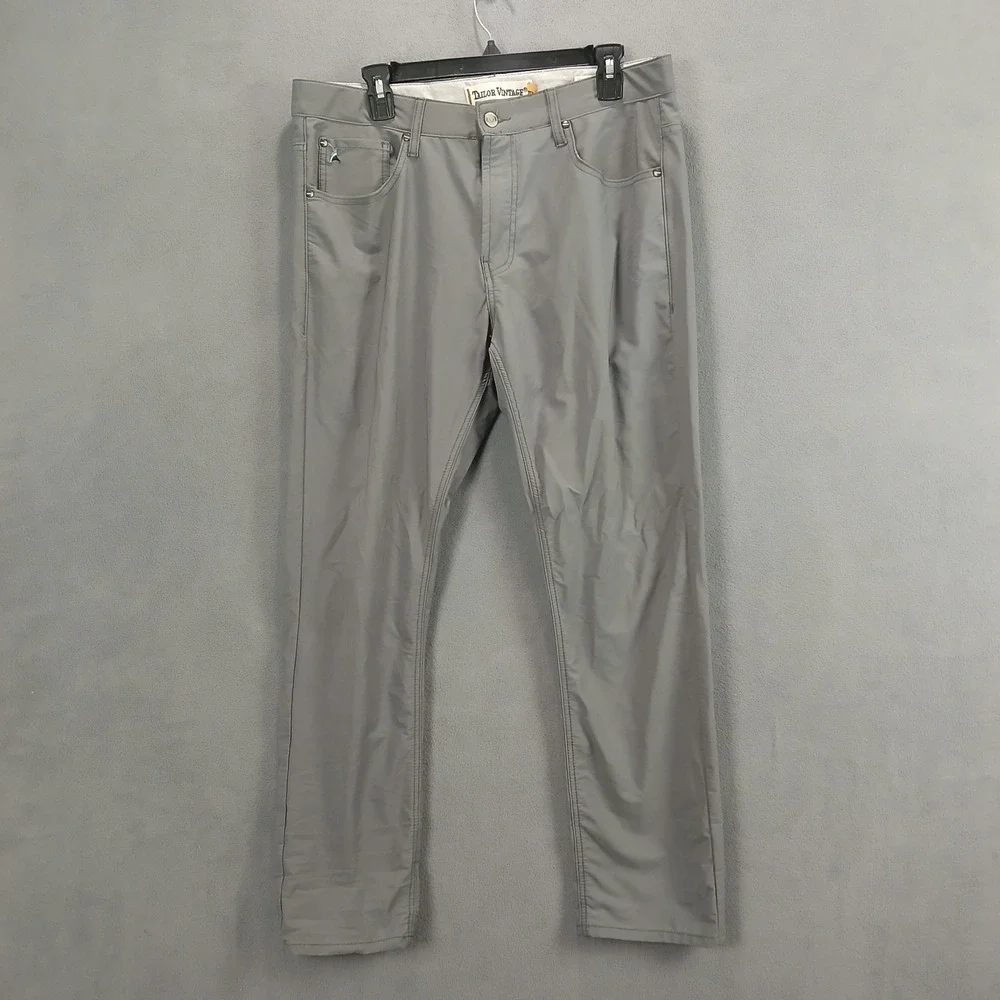 Tailor Vintage Movement Pants Men's 36x30 Gray Nylon Stretch Slim Fit Utility